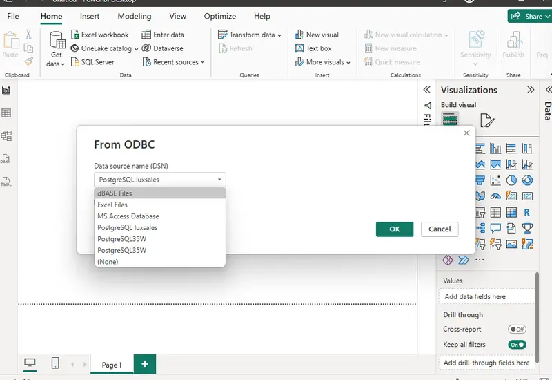 selecting Data source Name