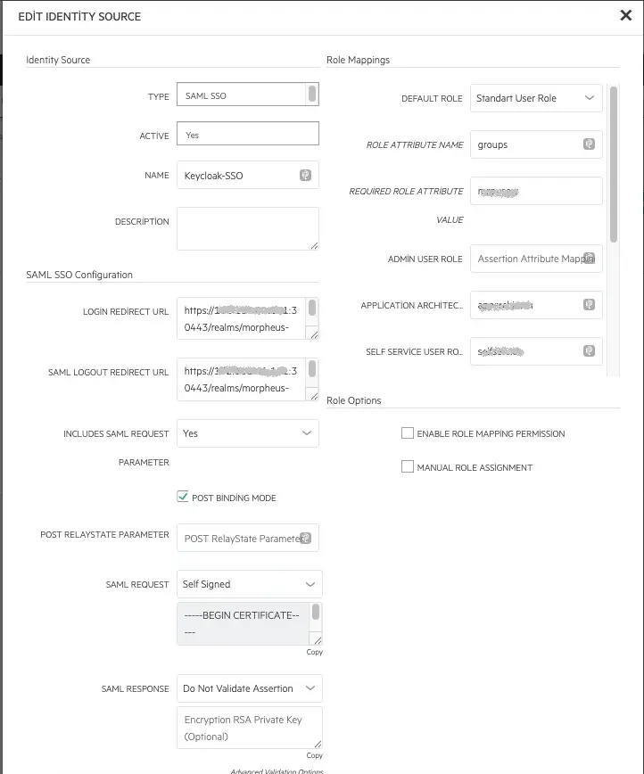 Morpheus SAML SSO Configuration
