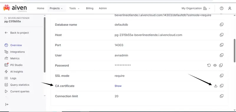 Downloading CA certificate