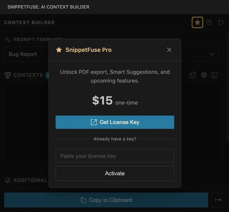 SnippetFuse Pro Modal