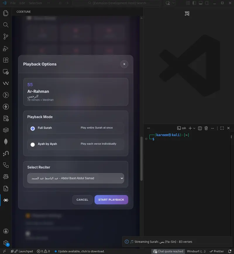 CodeTune Main Dashboard