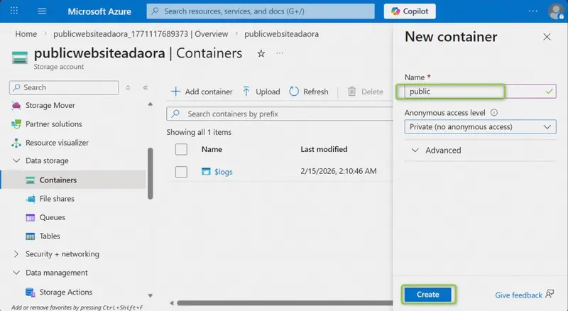 create container 