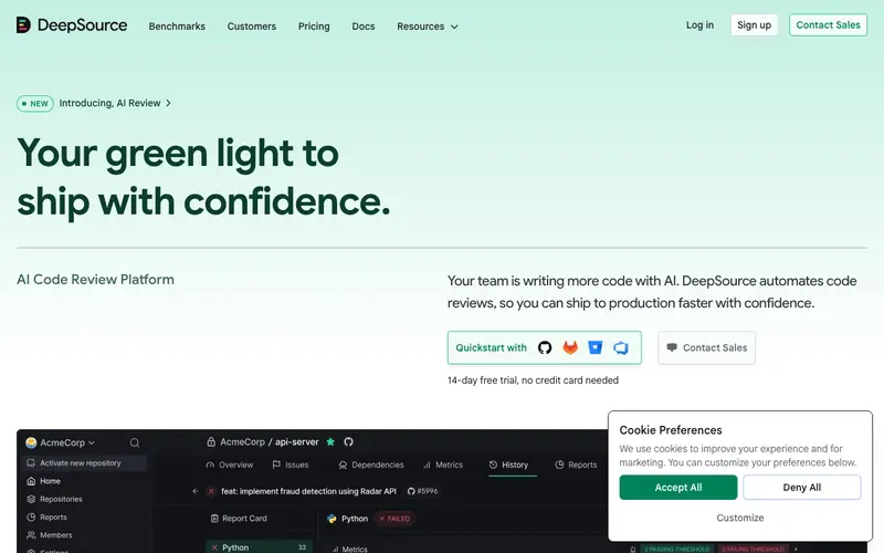DeepSource screenshot