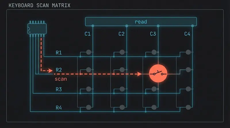 Keyboard scan matrix