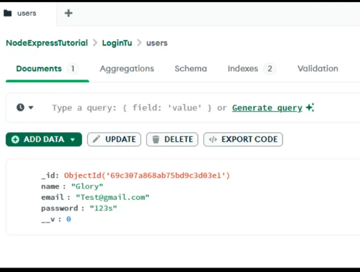 A img showing database in MongoDB
