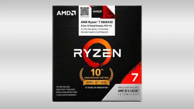AMD Ryzen 7 5800X3D AM4 10th Anniversary Edition yakında tanıtılacak gibi görünüyor