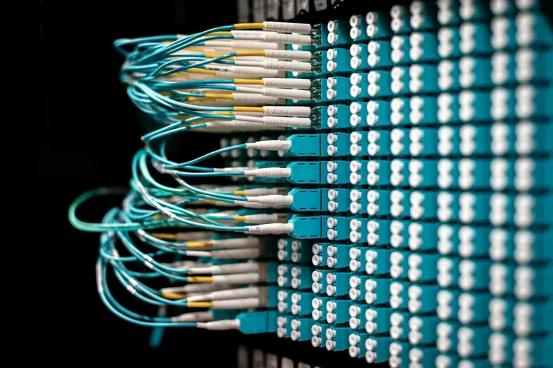 data center server rack ethernet cables close