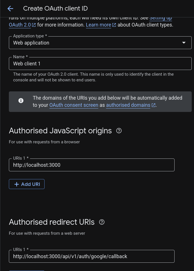 create oauth2.0 client