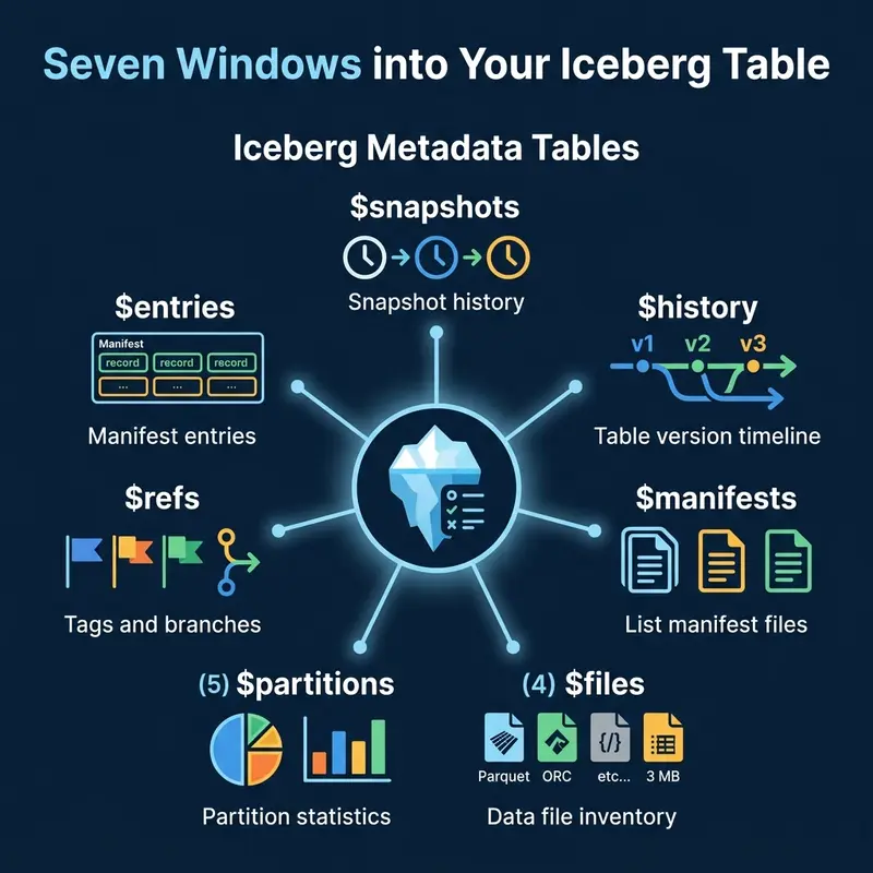 The seven Iceberg metadata tables and what each reveals about your table
