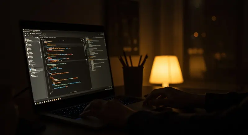 developer working behind desk