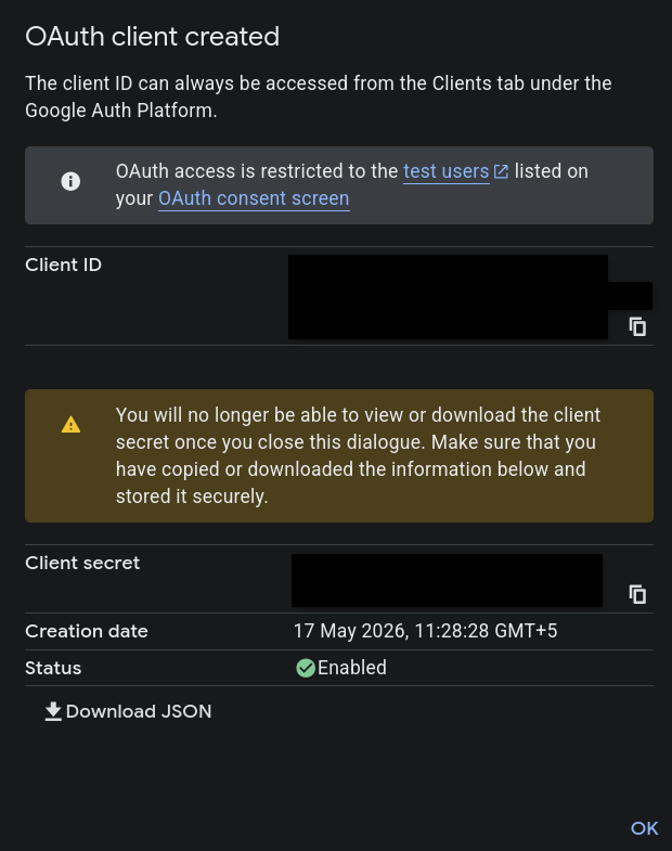 copy credentials