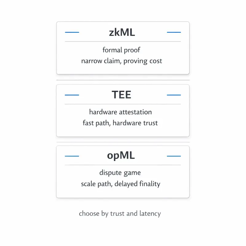 zkML TEE opML comparison