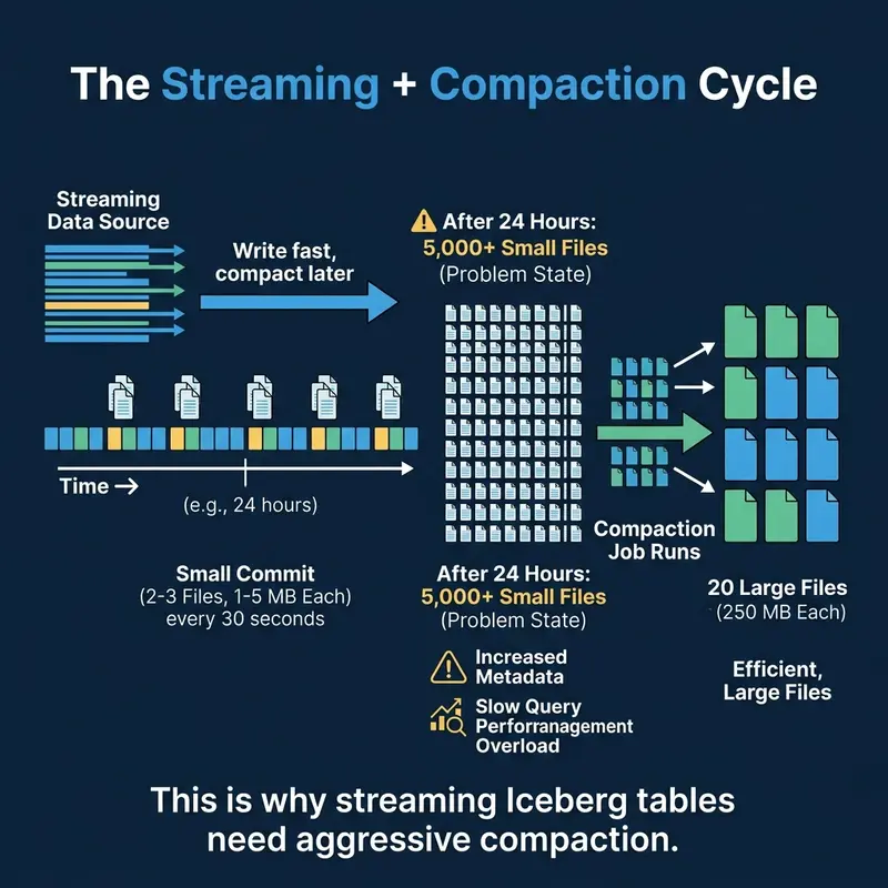 Three approaches to streaming data into Iceberg: Spark, Flink, and Kafka Connect